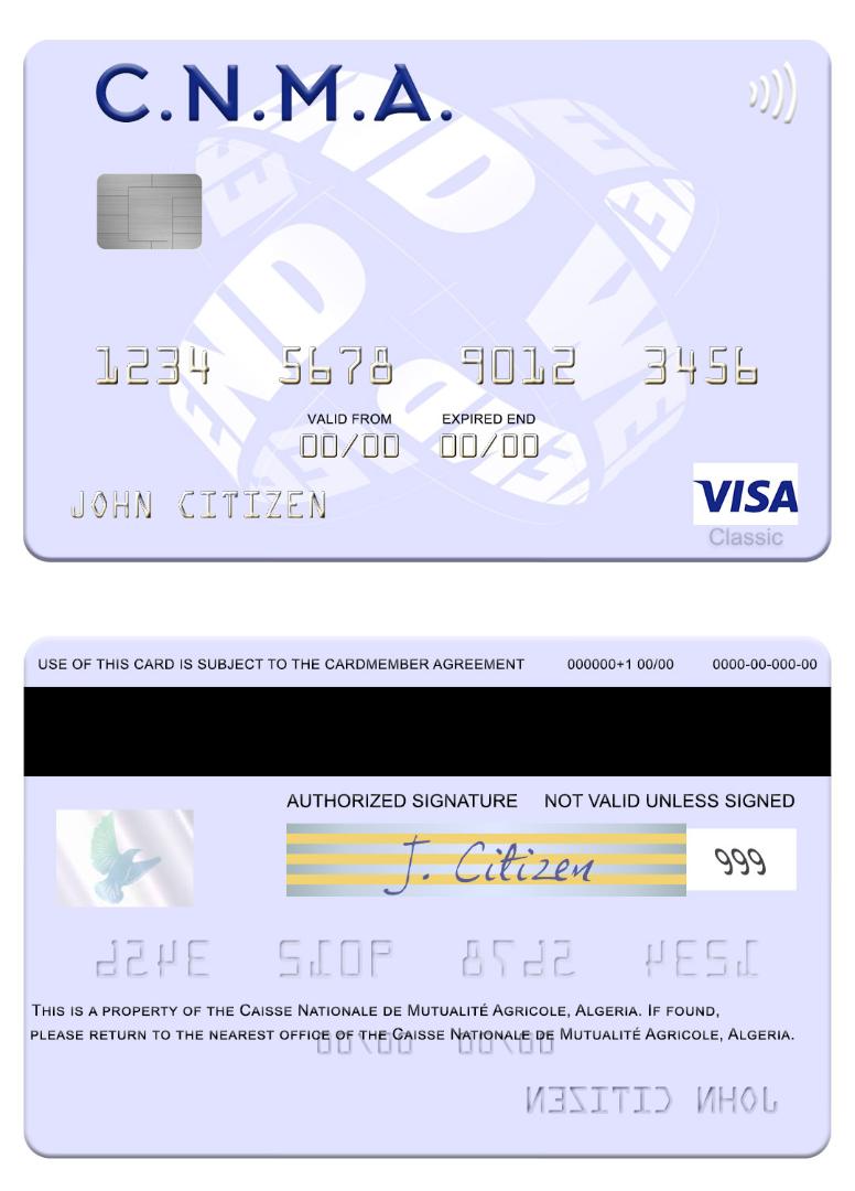 Algeria Caisse Nationale de Mutualite Agricole visa card